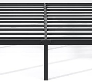 NEW JETO Metal Bed Frame,Queen Size Bed Frame with Storage Space,Heavy Duty Sturdy Mattress Foundation,Easy Assembly,No Box Spring Needed, Black,14 Inch,Queen