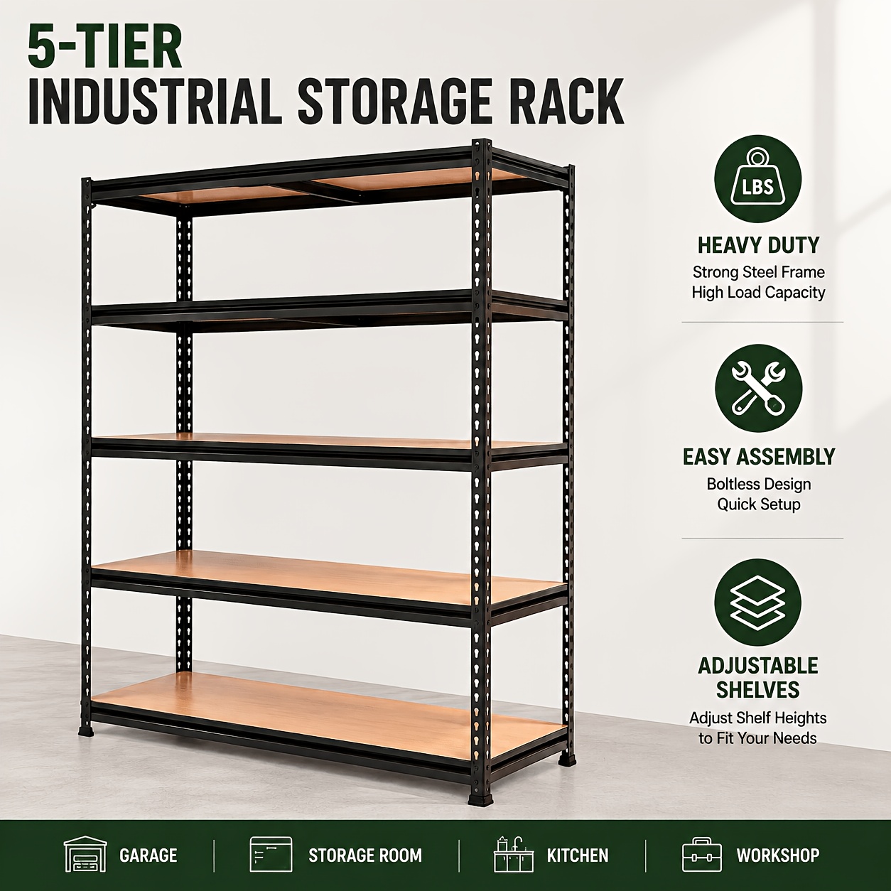 Rack industrial ancho para herramientas