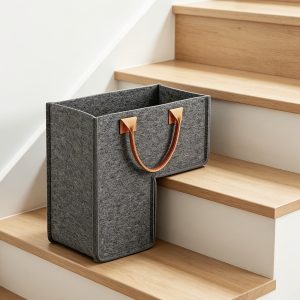 Cesta de fieltro para organizar escaleras
