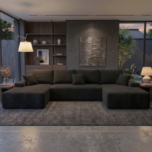 Sofá seccional modular en U de 131 pulgadas