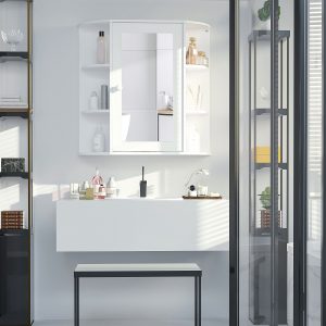 Gabinete de baño con espejo y estantes