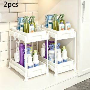 Organizador bajo lavabo de dos niveles
