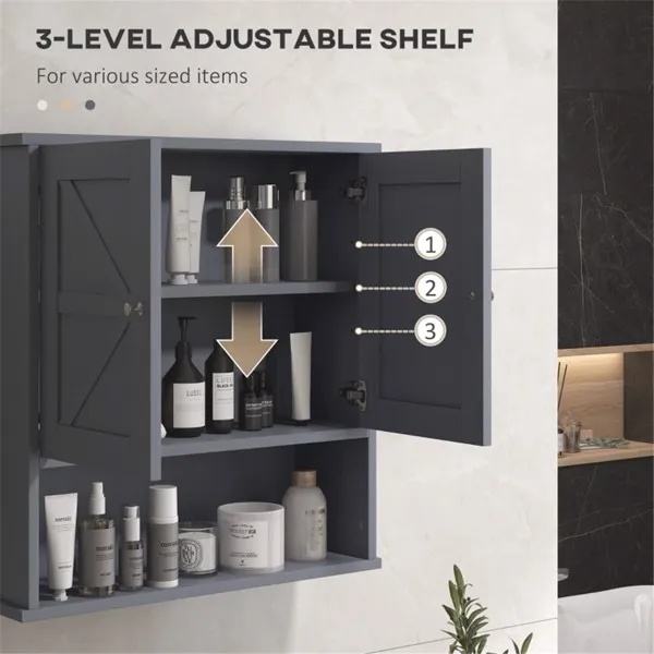 Bathroom Cabinet/Wall Cabinet-Gray - Image 4