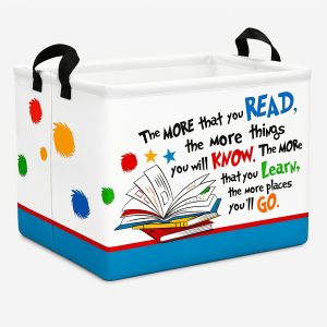 Cesta plegable estampada para libros y ropa