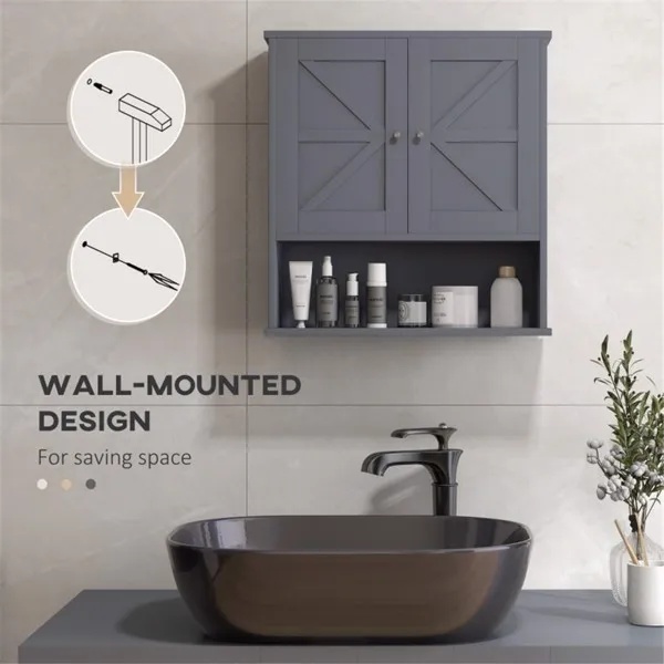 Bathroom Cabinet/Wall Cabinet-Gray - Image 3