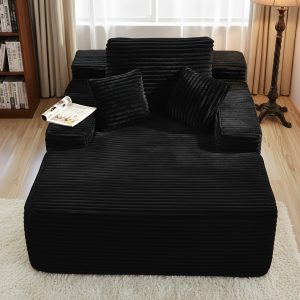 Chaise longue convertible en sofá cama con cojines