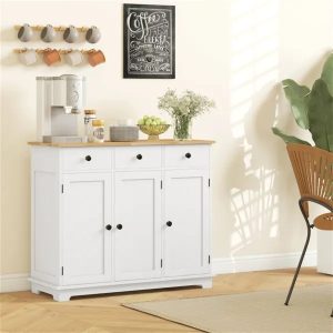 Gabinete de cocina con tres cajones y estantes ajustables